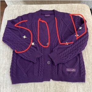 Taylor Swift Speak Now Purple Cable Knit Cardigan